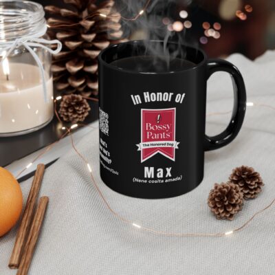 Personalized: In Honor of Your "Bossy Pants" Mug | Black Ceramic Coffee Cup